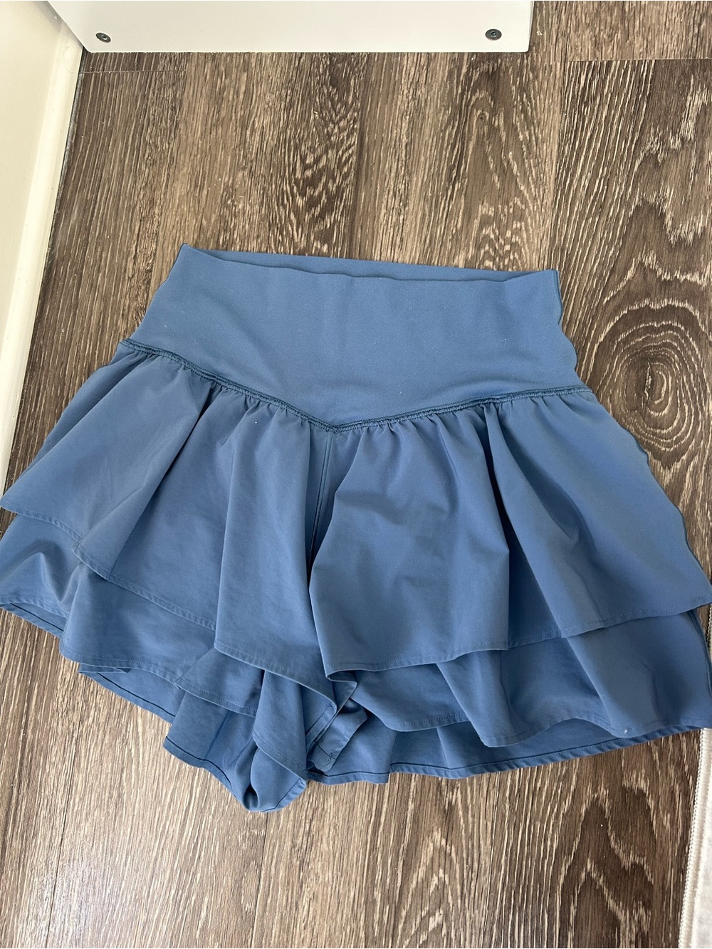 Aerie Offline Blue Real Me Flirty ruffle shorts
